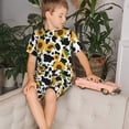 thumbnail image 4 of Balery Cute Cow Print Sunflower D Conjunto de Pijama Infantil de Manga Corta con Estampado – Ropa de Dormir de Algodón Suave-X-Large, 4 of 6