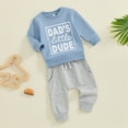 thumbnail image 4 of TOWED22 Toddler Baby Boy Outfits 2pcs Long Sleeve T-Shirt Casual Joggers Pants Cotton Graphic Print Clothes Casual Clothing(Blue,2-3Y), 4 of 4