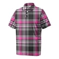 thumbnail image 4 of Domzest Men's Big and Tall Polo Shirts Short Sleeve Moisture Wicking Plus Size T Shirts Quick Dry Collared Plaid Golf Shirt Pink XL, 4 of 6