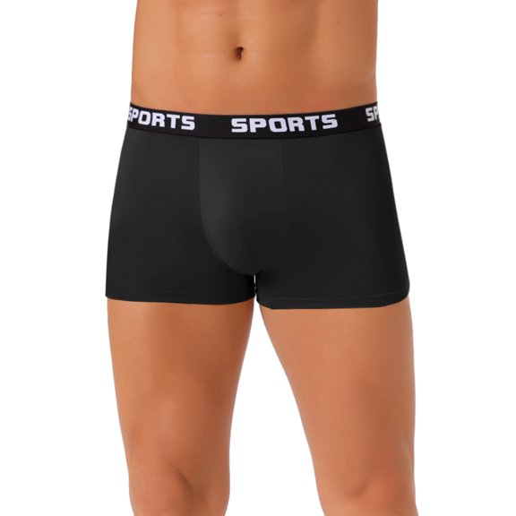 DARING DIVA Men's Lightweight Short Leg Stretch Boxer Briefs 28 Black