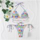 thumbnail image 5 of Traje de baño de bikini con cuello halter y estampado floral con almohadilla en el pecho para mujer sexy con tirantes divididos Fridja  nalpqowj58540, 5 of 9