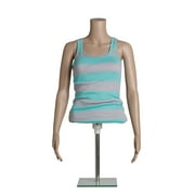 SSWBasics Female Mannequin Torso with Stand - Adjustable Half Body Plastic Display Chest 33" Waist 25" - Ideal for Retail Sewing and Design