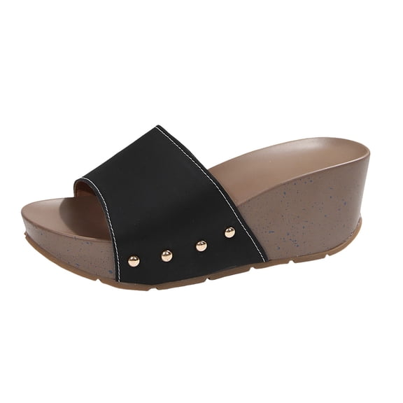YLYL Wedge Platform Sandals for Women Leopard Print Open Toe Fashion Casual Summer Beach Slippers