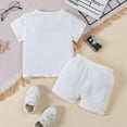 thumbnail image 4 of Hotiary Kids Baby Boys Summer Outfits Solid Color Short Sleeve T-shirt Top + Button down Elastic Waistband Shorts with Pockets 2 Piece Sets Toddler Child Clothes for 1 Years-6 Years, 4 of 8