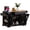 Black, variant on Fluted Kitchen Island with Trash Can Storage Cabinet, Power Outlet, Internal Storage Rack, Rolling Kitchen Islands on 5 Wheels with 3 Drawer, 3 Open Side Racks for 10 Gallon Garbage Bin, Black