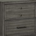 thumbnail image 4 of HomeStock Timeless Trends 25W x 18D x 27H Inch Gray Nightstand with 2 Drawers Tapered Legs and Dark Bronze Hardware, 4 of 6