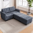 thumbnail image 1 of ZAFLY U/L Shaped Couch Set with Storage Ottoman, Modular Sectional Sofa for Living Room, Gray, 1 of 6