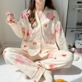 thumbnail image 2 of Pijama tipo kimono para niñas de primavera y otoño, pantalones de manga larga, cárdigan para niñas, ropa de casa, pijamas de algodón con dibujos animados bonitos, 2 of 6