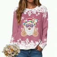 thumbnail image 4 of Towmus Christmas Sweatshirts for Women Plus Size Christmas Graphic Crewneck Sweatshirt Casual Snowflake Pullover Tops, 4 of 7