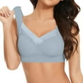 thumbnail image 2 of Wireless Bras for Women - Zen Chic Seamless Padded Push Up Bra, Smoothing Back Fat Full Coverage No Underwire Comfortable Everyday Bras Light Blue 36, 2 of 6