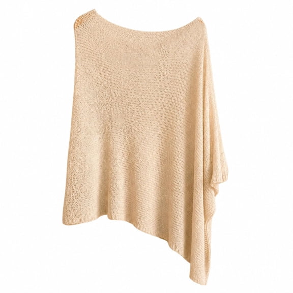 Women Fleece Summer Poncho Tops Crochet Lightweight Comfortable Mesh Sheer Open Knit Shawl Outdoor Vacation