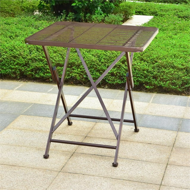 International Caravan Mandalay 28" Patio Bistro Table in Bronze