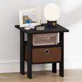 thumbnail image 2 of Furinno TIDUR Night Stand, Open Shelf Design Nightstand with Storage Bin, Bedside Table, End Table, Side Table, for Bedroom, Living Room, Americano, 2 of 4