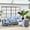 Light Gray Light Blue, variant on Modway Conway 5-Piece Outdoor Patio Wicker Rattan Furniture Set in Light Gray Navy