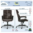 thumbnail image 2 of Serta Hannah Executive Office Chair, Ergonomic Lumbar Support, Firm Seat Cushion, Deep Body Pillows, Brown, 2 of 12