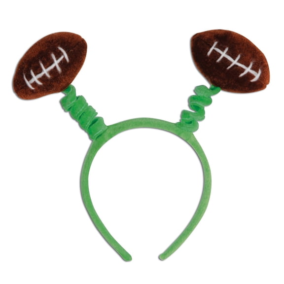 Beistle Fuzzy Football Snap-on Headband Headband Boppers, Green Brown, one-Size