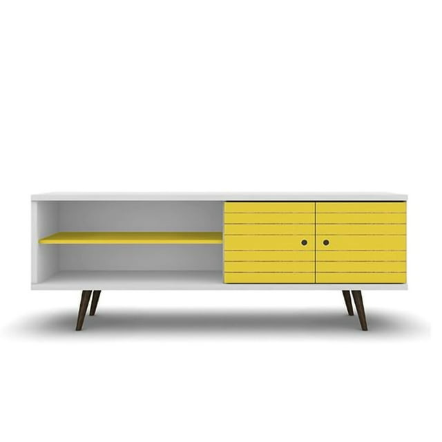 Manhattan Comfort Liberty 63 Inch Mid Century Modern TV Stand with 2 Shelves