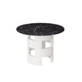 thumbnail image 7 of 42.12"Modern Round Dining Table with Printed Black Marble Table Top for Dining Room, Kitchen, Living Room, Black+White, 7 of 7