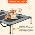 thumbnail image 2 of XL Outdoor Dog Bed, Elevated Dog Bed with Durable Oxford Fabric, Textilene Mesh, Metal Frame for Indoors, Outdoors, Lawn, Dark Grey, 2 of 15