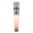 thumbnail image 4 of 0.81 ctw Wedding Band for Women - 14K Rose Gold Blue Moissanite Stackable Eternity Ring, 4 of 6