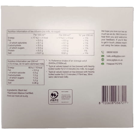 PG TIPS ORIGINAL BLACK TEA 160 TEA BAGS 464G, IMPORTED FROM BRITAIN