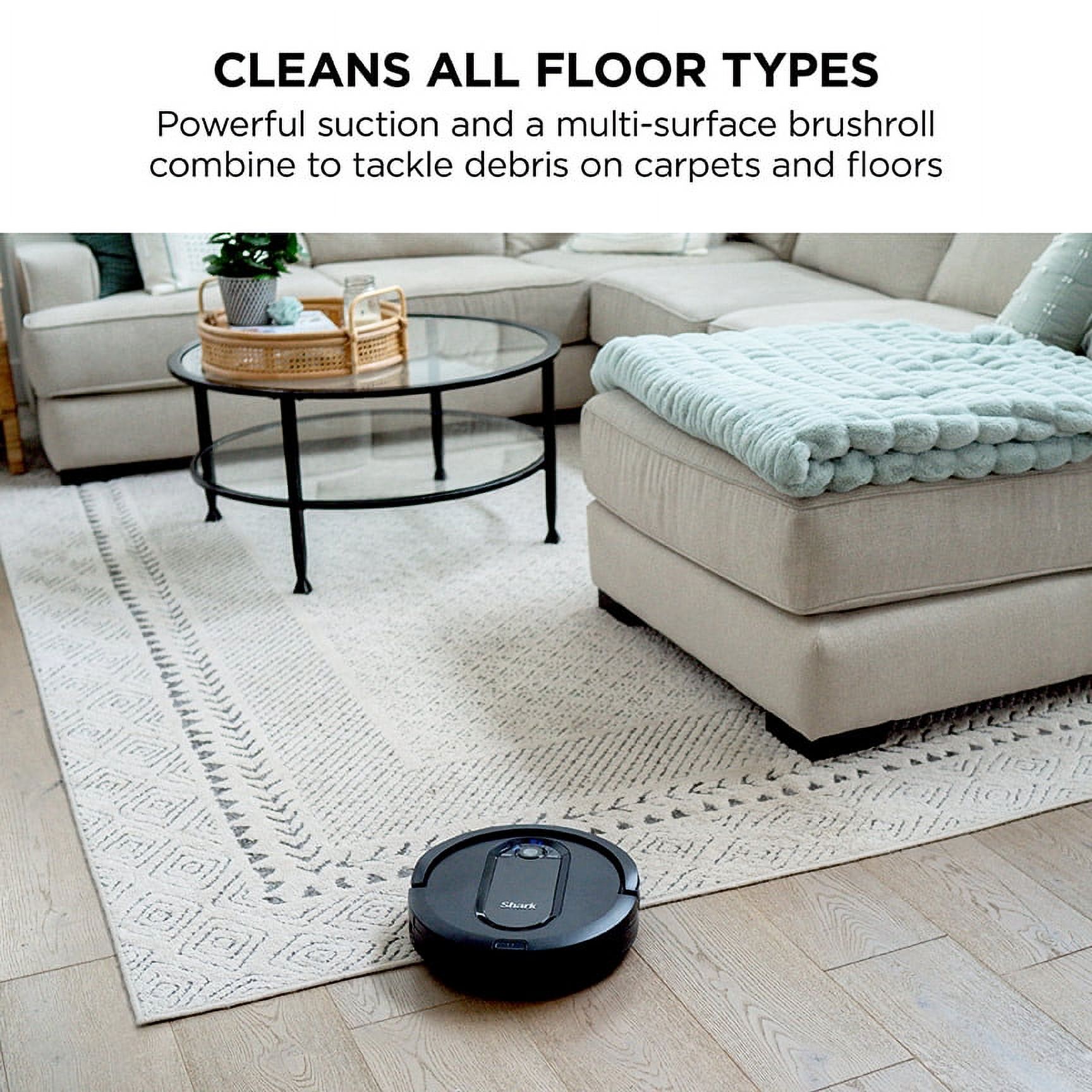 Shark EZ Robot Vacuum with Row-by-Row Cleaning, Powerful Suction, Wi-Fi, Carpets & Hard Floors,RV990 - image 3 of 9