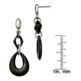 thumbnail image 3 of Stainless Steel And Black Ceramic Polished Dangle Post Earrings, 3 of 7