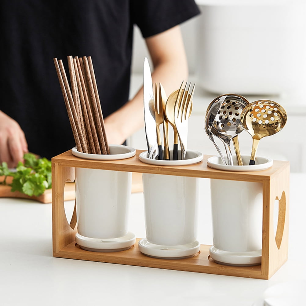 BALAHAPY Kitchen Utensil Holder Multi Color Ceramics for Storage 1 Set 11.99X5.50X4.13in