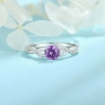 thumbnail image 4 of FJ Promise Rings for Her 925 Sterling Silver Engagement Ring Anniversary Wedding Eternity Ring Amethyst February Birthstone Jewelry for Women Size 6, 4 of 6