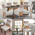 thumbnail image 3 of muroi Orange Blue Fall Dining Room Chair Covers Set of 4, Stretch Kitchen Chair Cover Protector, Vintage Thanksgiving Pumpkins Maple Leaf Chairslipcovers Removable Seat Cover for Party Banquet, 3 of 7