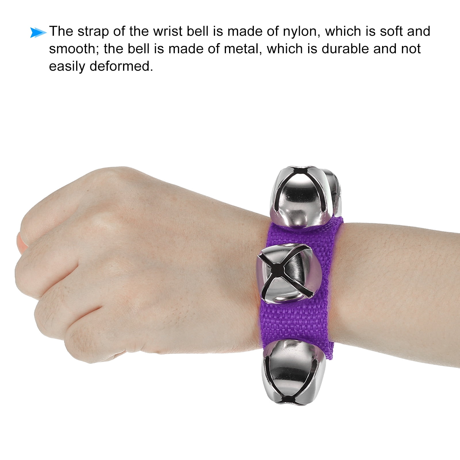 12pcs Wrist Bells, Jingle Bells Ankle Bells Percussion Instruments Musical Rhythm for Party Christmas, Purple