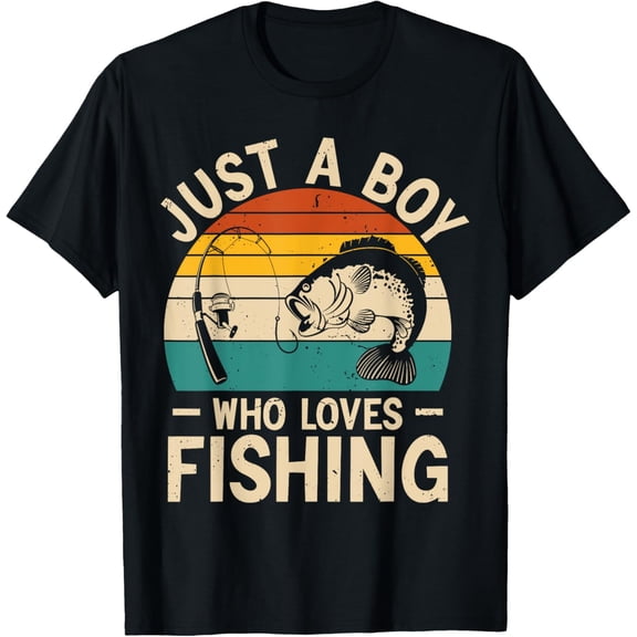 Boys Fishing Bass Fisherman Youth T-Shirt