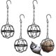 thumbnail image 1 of 4pcs Hanging Bird Feeders Metal Bird Grease Ball Holder Indoor Outdoor Black 7cm Diameter Food Dispenser With 4 S-shaped Hooks, 1 of 5