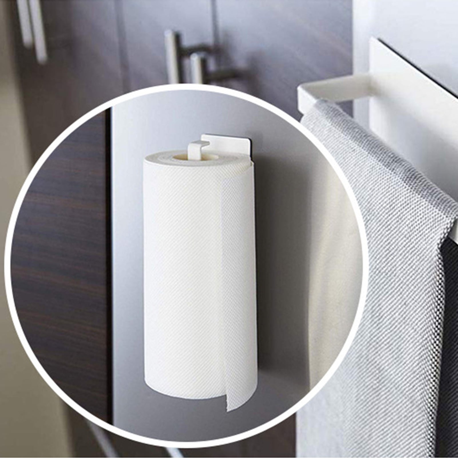 SMARTAKE Standing Paper Towel Holder, Damping Ratchet Design Paper Towel  Organizer, Rustproof Toilet Paper Holder