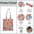 thumbnail image 5 of Butterfly and Stars Pattern Canvas Tote – Dreamy Watercolor Night Sky Reusable Bag for Women, 5 of 7