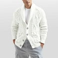 thumbnail image 2 of DHFJKG Mens Jacquard Knit Sweater Jacket Shawl Collar Long Sleeve Button Up Cardigan Outwear Solid Color Knitting Coat Fall Winter Soft Outerwear, 2 of 6