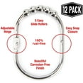 thumbnail image 2 of Wide Shower Curtain Rings Hooks, Stainless Steel Set Of 12, 2 of 8