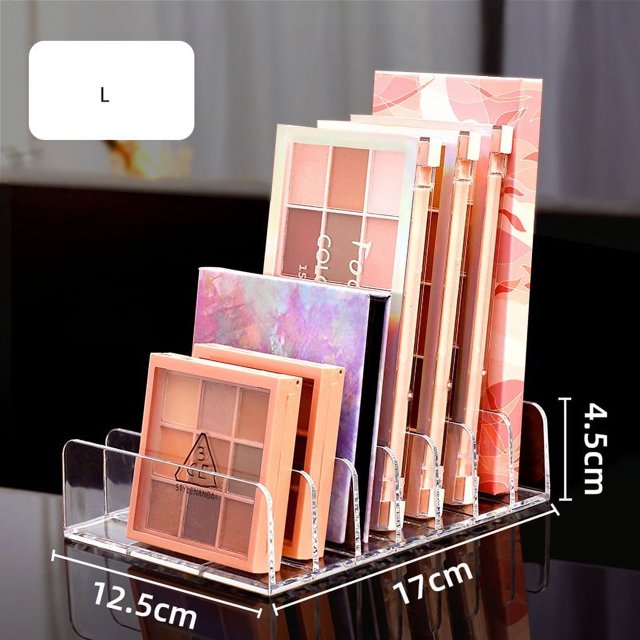 Organizador de paleta de sombra de ojos, bandeja de almacenamiento de polvo, estante de cosméticos para mujer, organizador de maquillaje, soporte para compartimento de herramientas de maquillaje