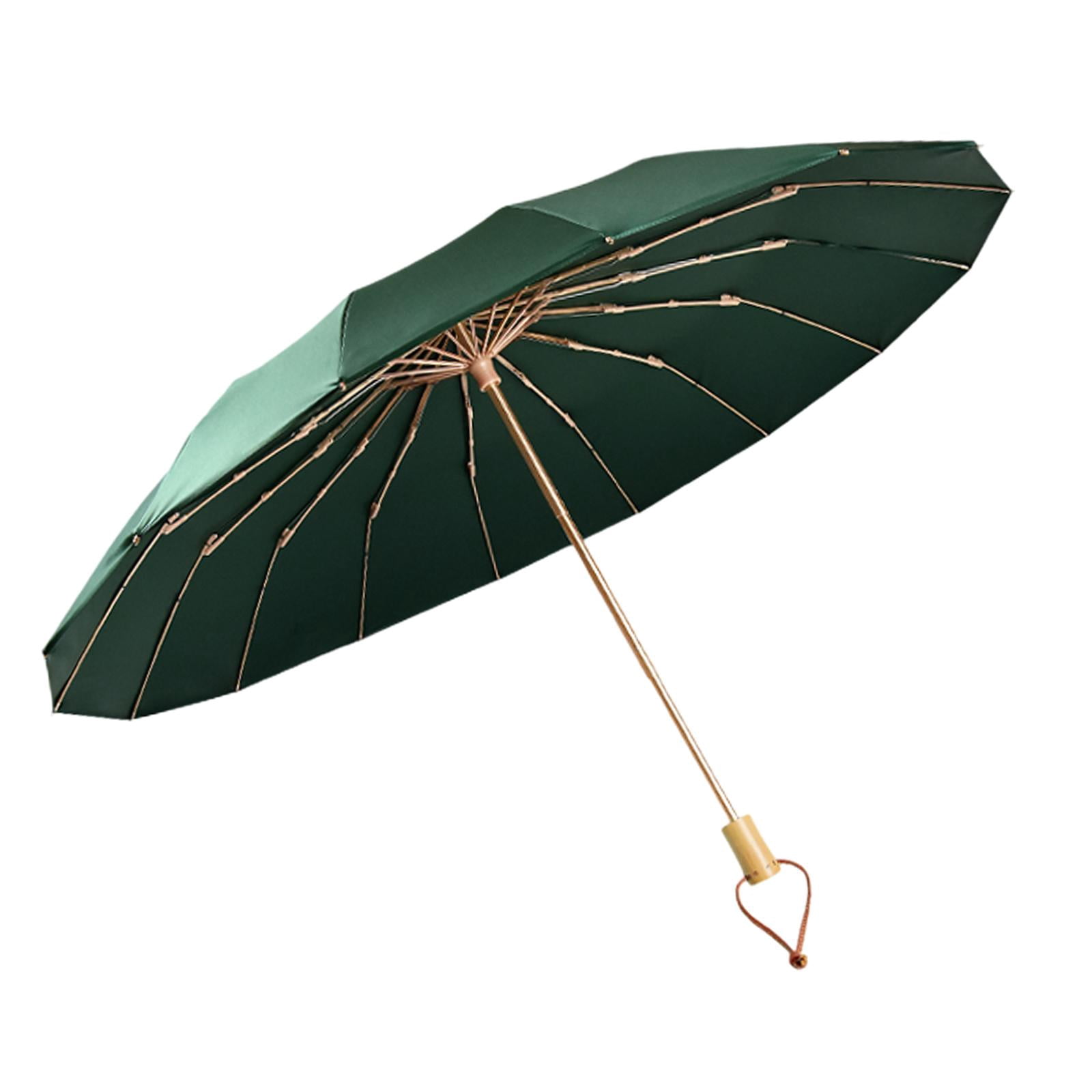 Folding Umbrella Mini Lightweight Sun Rain Umbrella for Hiking Camping Trips green