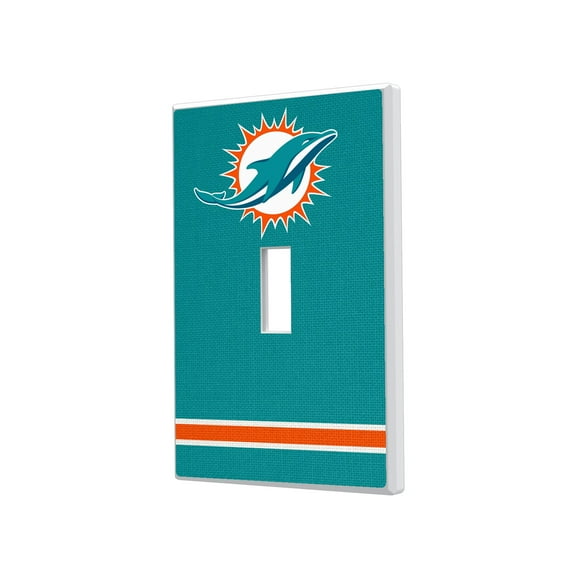 Miami Dolphins Stripe Single Toggle Light Switch Plate