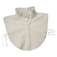 thumbnail image 2 of YVNAURA Women’s Christmas Red Striped Detachable Collar Half High Stand Cotton False Dickey Blouse with Adjustable Elastic Straps 4-Button Removable Fake Collar for Holiday, Light Green,One Size, 2 of 6