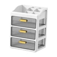 thumbnail image 3 of Organizador de escritorio con compartimentos y cajones. Almacenamiento cosmético moderno, ideal para Blanco de 3 niveles, 3 of 9