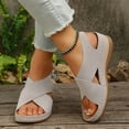 thumbnail image 5 of YgkuHd Women's Casual Wedge Sandals with Arch Support Thick Cushioned Footbed Adjustable Ankle Strap Peep Toe Gray,7.5, 5 of 9
