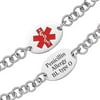 Personalized Stainless Steel Oval Medical ID Engraved Bracelet, 7.5"