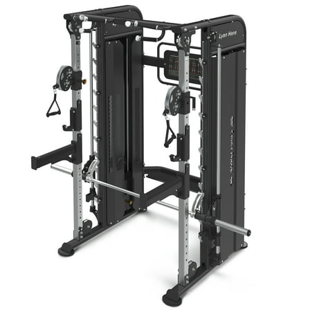 Functional Trainer Smith Machine for Commercial, Multifunctional Cable Crossover Exercise Machine, All in One Home Gym System, Workout Weight Machine for Strength Training, Compact Fitness Equipment