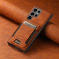 thumbnail image 4 of ELEHOLD for Samsung S23 Ultra Case, Compatible with Mag Safe Accessory, 2 in 1 Detachable Magnetic Card Holder Faux Lychee Pattern Leather Kickstand Wallet Case for Samsung S23 Ultra,Khaki, 4 of 6