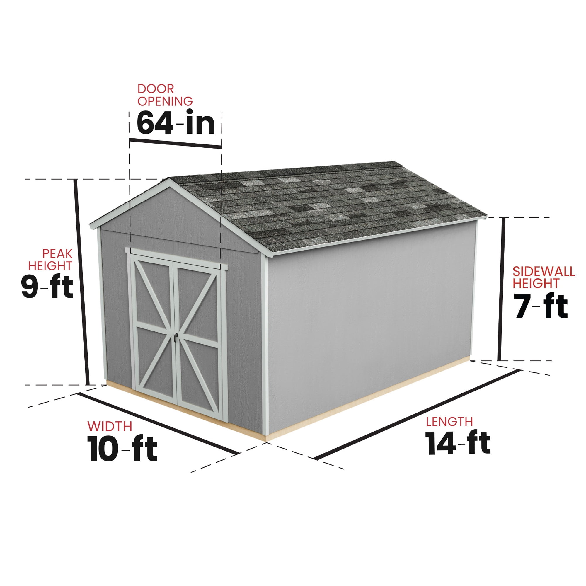 Handy Home Products Rookwood 10 ft. x 14 ft. Wood Storage Shed