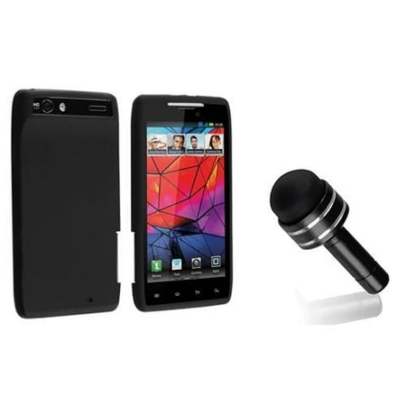 INSTEN Black Color Silicone Rubber Gel Skin Case Cover for Motorola Droid Razr XT912 Phone