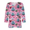 thumbnail image 5 of Fiudx Camisas de Mujer Blusa de Manga 3/4 Corta Estampada a La Moda para Mujer, Blusa Informal con Cuello Redondo, 5 of 5