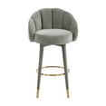 thumbnail image 2 of TOV Furniture Myla Light Grey Velvet Swivel Bar Stool with Gold Accents, 2 of 6